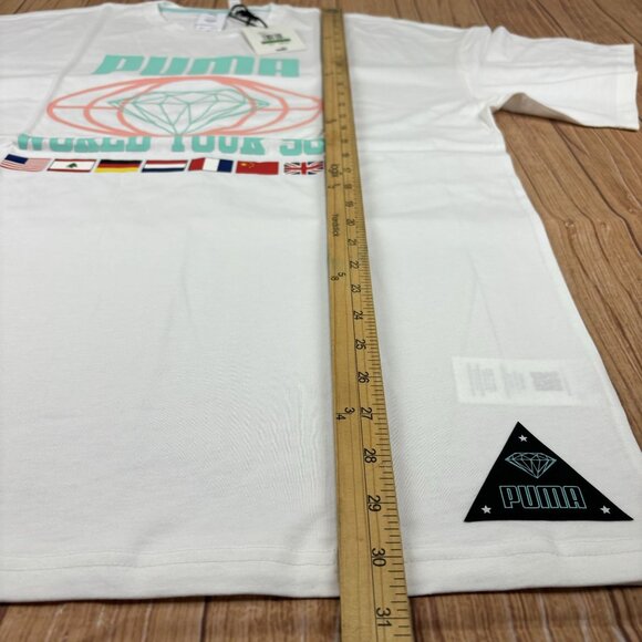 PUMA X DIAMOND  Mens T-Shirt - White - Size L - Picture 4 of 12